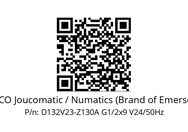   ASCO Joucomatic / Numatics (Brand of Emerson) D132V23-Z130A G1/2x9 V24/50Hz