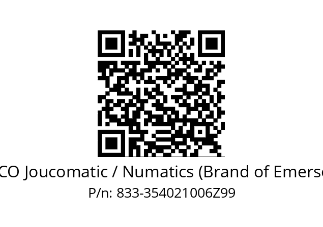   ASCO Joucomatic / Numatics (Brand of Emerson) 833-354021006Z99