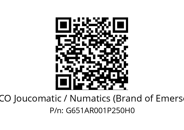   ASCO Joucomatic / Numatics (Brand of Emerson) G651AR001P250H0