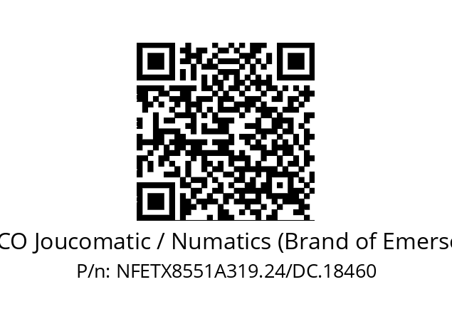   ASCO Joucomatic / Numatics (Brand of Emerson) NFETX8551A319.24/DC.18460