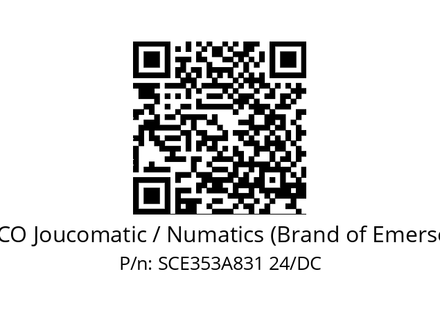   ASCO Joucomatic / Numatics (Brand of Emerson) SCE353A831 24/DC