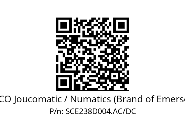   ASCO Joucomatic / Numatics (Brand of Emerson) SCE238D004.AC/DC