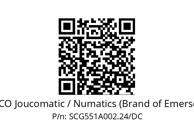   ASCO Joucomatic / Numatics (Brand of Emerson) SCG551A002.24/DC