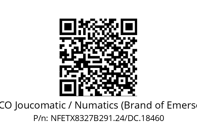   ASCO Joucomatic / Numatics (Brand of Emerson) NFETX8327B291.24/DC.18460