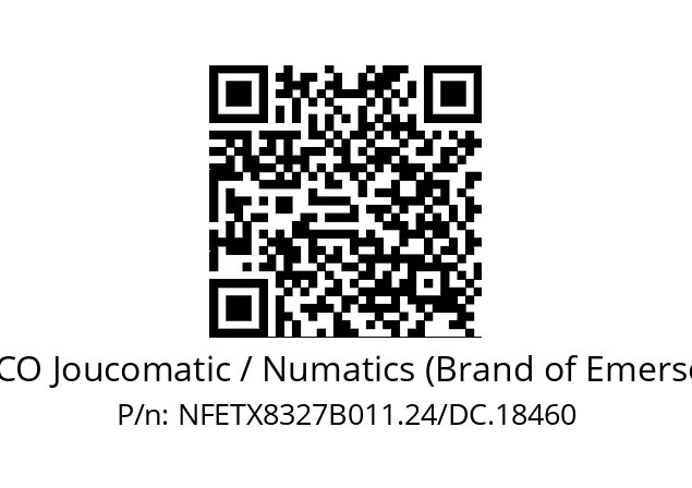   ASCO Joucomatic / Numatics (Brand of Emerson) NFETX8327B011.24/DC.18460