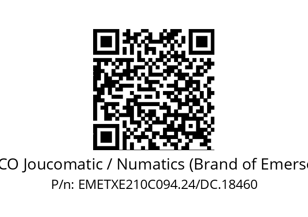   ASCO Joucomatic / Numatics (Brand of Emerson) EMETXE210C094.24/DC.18460