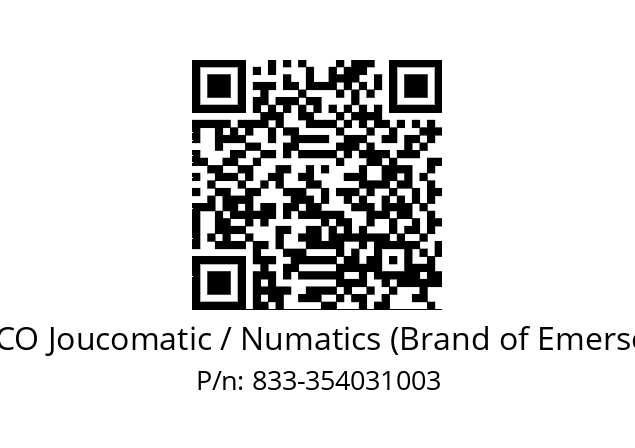   ASCO Joucomatic / Numatics (Brand of Emerson) 833-354031003