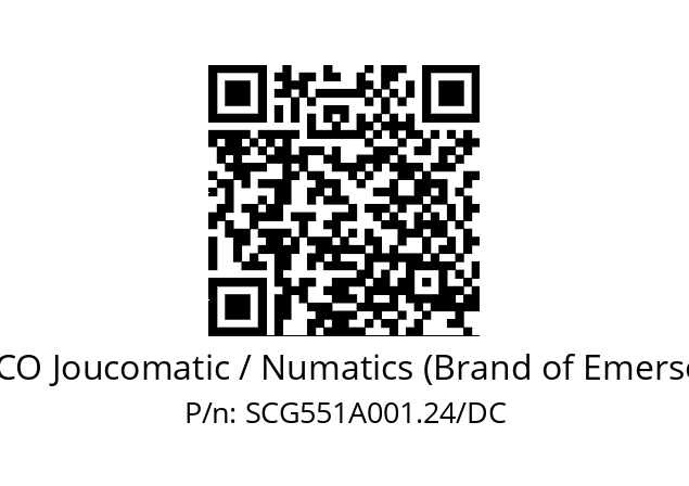   ASCO Joucomatic / Numatics (Brand of Emerson) SCG551A001.24/DC