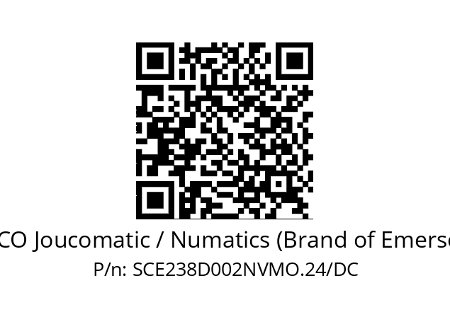   ASCO Joucomatic / Numatics (Brand of Emerson) SCE238D002NVMO.24/DC