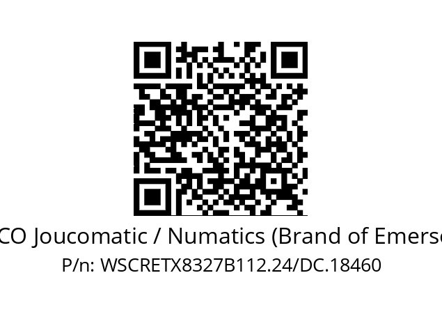   ASCO Joucomatic / Numatics (Brand of Emerson) WSCRETX8327B112.24/DC.18460