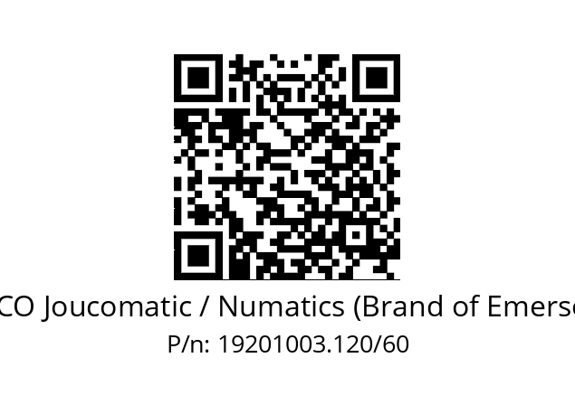   ASCO Joucomatic / Numatics (Brand of Emerson) 19201003.120/60