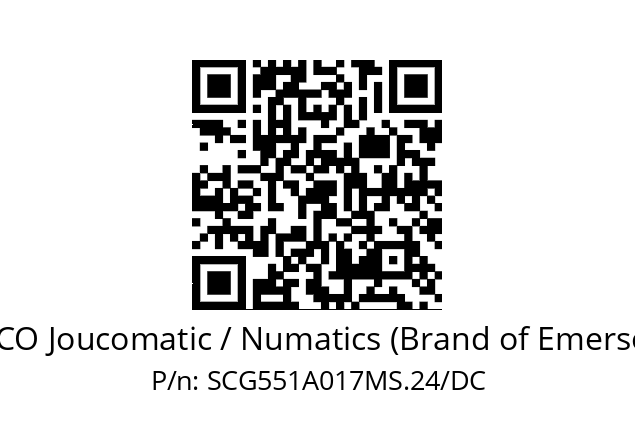   ASCO Joucomatic / Numatics (Brand of Emerson) SCG551A017MS.24/DC