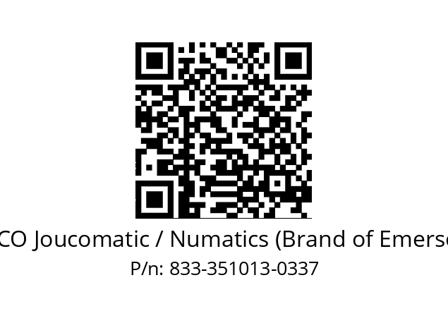   ASCO Joucomatic / Numatics (Brand of Emerson) 833-351013-0337