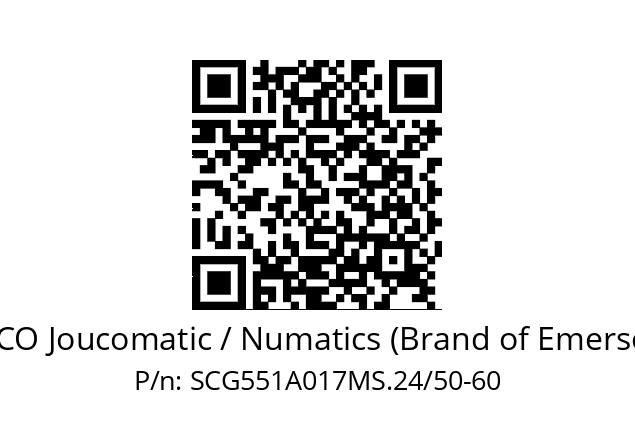   ASCO Joucomatic / Numatics (Brand of Emerson) SCG551A017MS.24/50-60