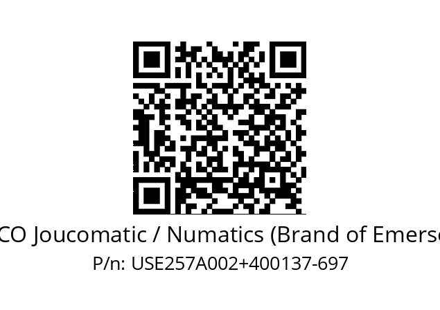   ASCO Joucomatic / Numatics (Brand of Emerson) USE257A002+400137-697