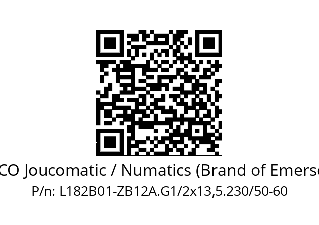   ASCO Joucomatic / Numatics (Brand of Emerson) L182B01-ZB12A.G1/2x13,5.230/50-60