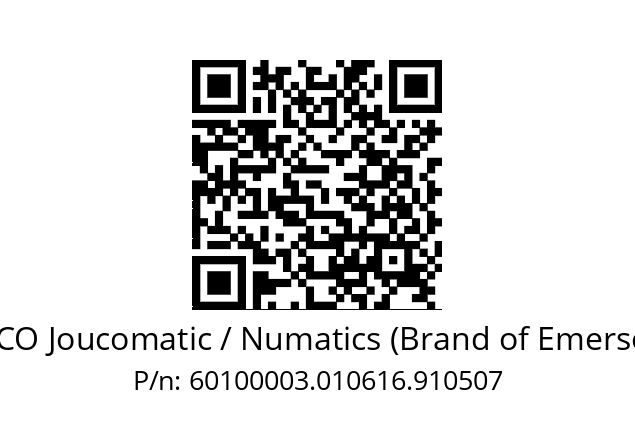   ASCO Joucomatic / Numatics (Brand of Emerson) 60100003.010616.910507