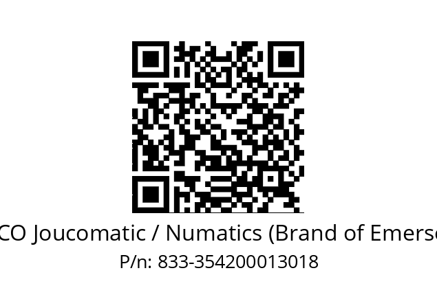   ASCO Joucomatic / Numatics (Brand of Emerson) 833-354200013018