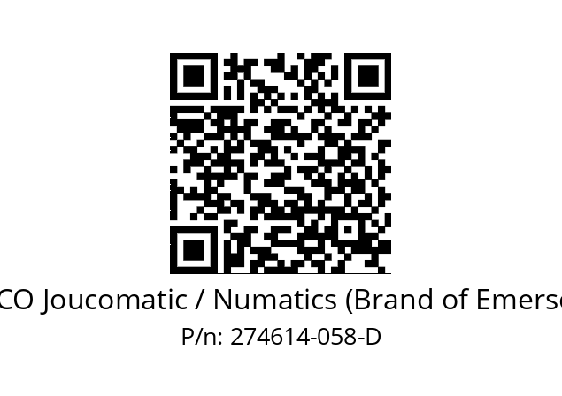   ASCO Joucomatic / Numatics (Brand of Emerson) 274614-058-D