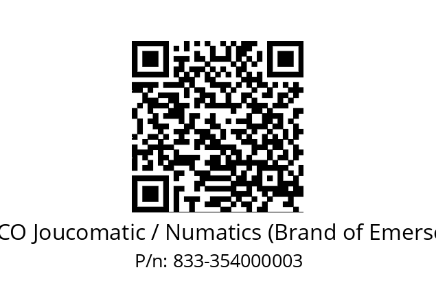   ASCO Joucomatic / Numatics (Brand of Emerson) 833-354000003