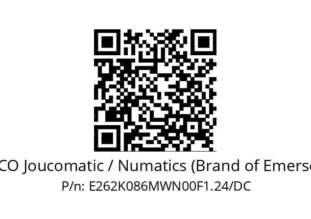   ASCO Joucomatic / Numatics (Brand of Emerson) E262K086MWN00F1.24/DC