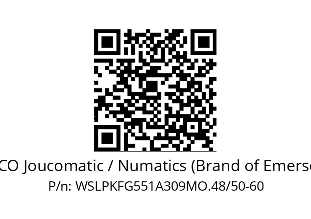   ASCO Joucomatic / Numatics (Brand of Emerson) WSLPKFG551A309MO.48/50-60