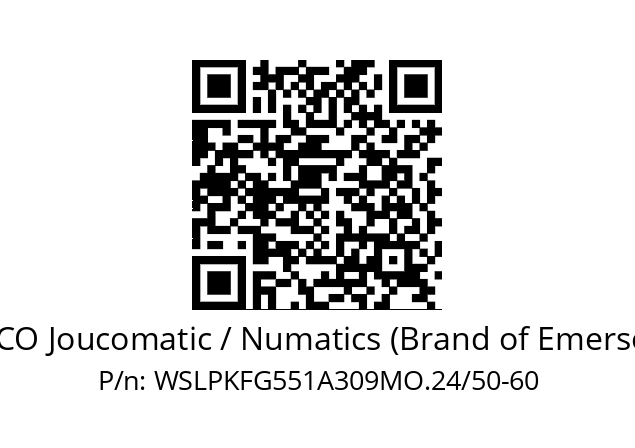   ASCO Joucomatic / Numatics (Brand of Emerson) WSLPKFG551A309MO.24/50-60