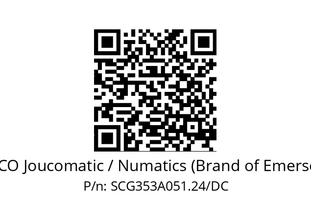   ASCO Joucomatic / Numatics (Brand of Emerson) SCG353A051.24/DC