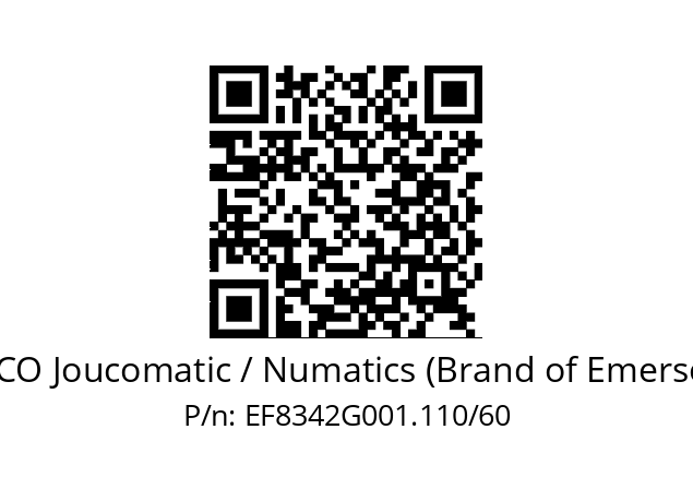   ASCO Joucomatic / Numatics (Brand of Emerson) EF8342G001.110/60