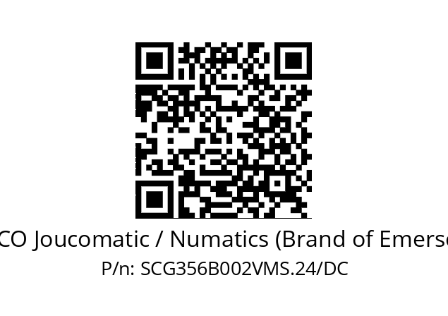   ASCO Joucomatic / Numatics (Brand of Emerson) SCG356B002VMS.24/DC