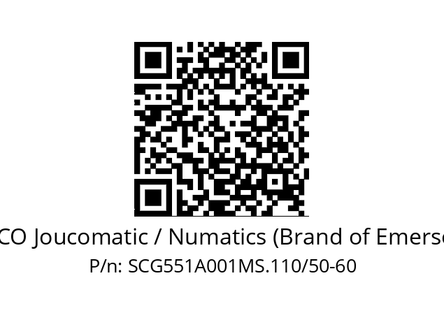   ASCO Joucomatic / Numatics (Brand of Emerson) SCG551A001MS.110/50-60