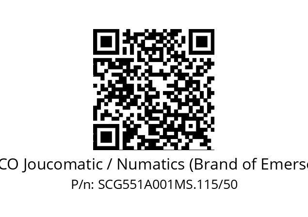   ASCO Joucomatic / Numatics (Brand of Emerson) SCG551A001MS.115/50