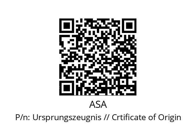   ASA Ursprungszeugnis // Crtificate of Origin