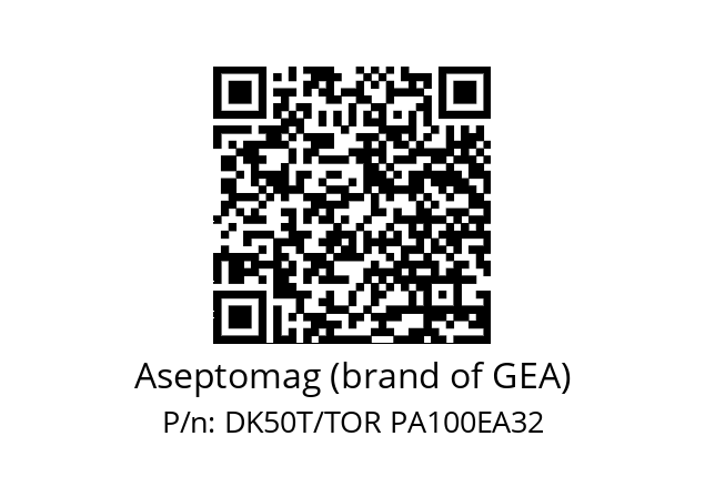   Aseptomag (brand of GEA) DK50T/TOR PA100EA32