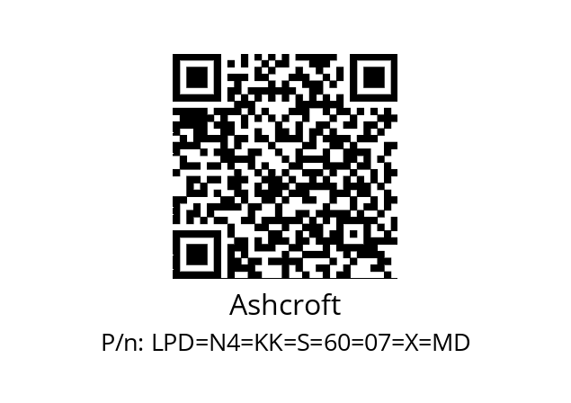   Ashcroft LPD=N4=KK=S=60=07=X=MD