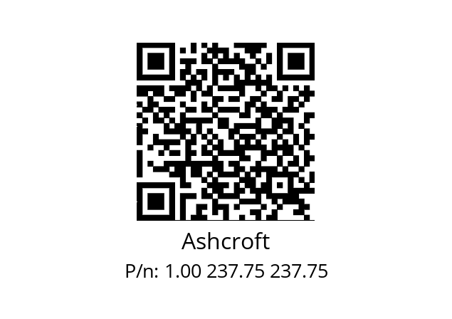   Ashcroft 1.00 237.75 237.75