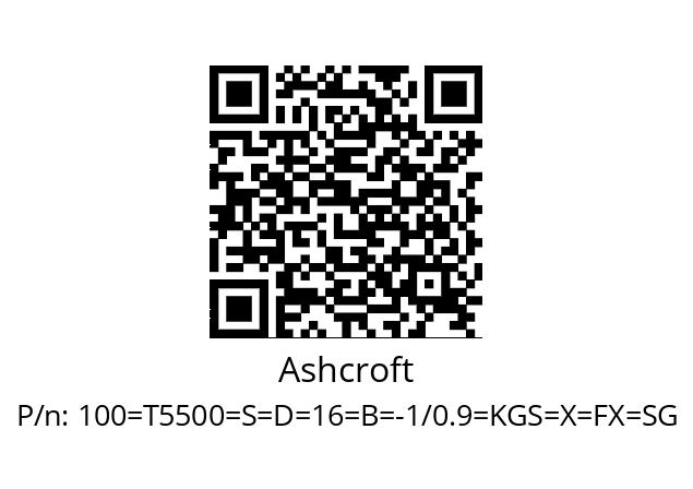   Ashcroft 100=Т5500=S=D=16=B=-1/0.9=KGS=X=FX=SG