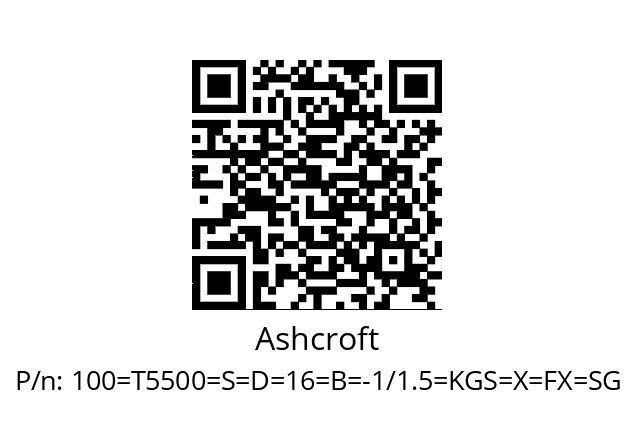   Ashcroft 100=Т5500=S=D=16=B=-1/1.5=KGS=X=FX=SG