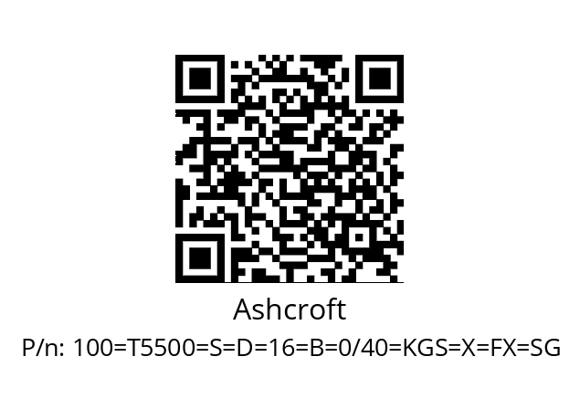   Ashcroft 100=Т5500=S=D=16=B=0/40=KGS=X=FX=SG