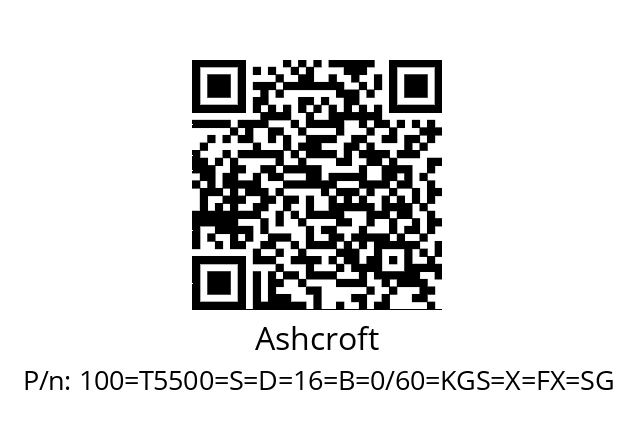   Ashcroft 100=Т5500=S=D=16=B=0/60=KGS=X=FX=SG