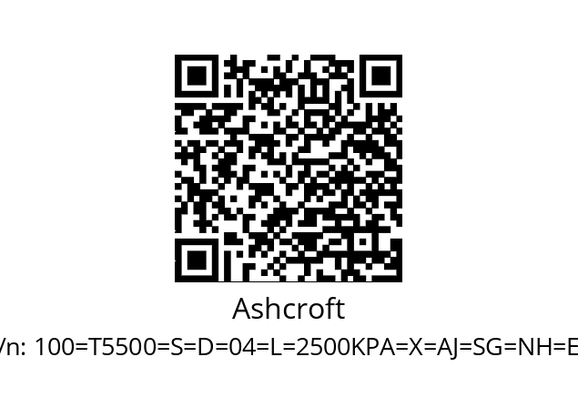   Ashcroft 100=T5500=S=D=04=L=2500KPA=X=AJ=SG=NH=EN