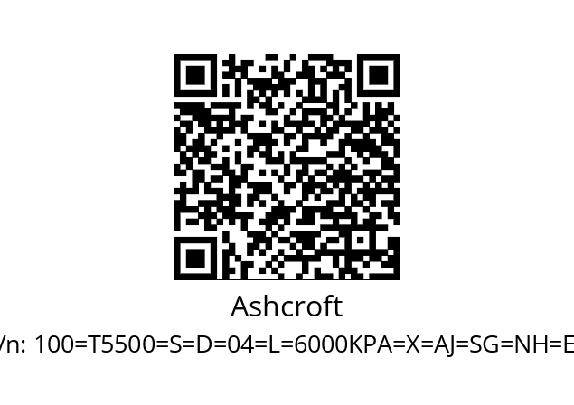   Ashcroft 100=T5500=S=D=04=L=6000KPA=X=AJ=SG=NH=EN