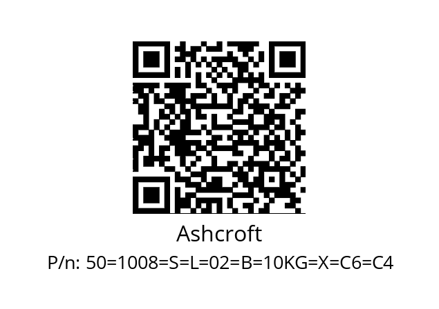   Ashcroft 50=1008=S=L=02=B=10KG=X=C6=C4