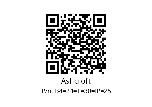   Ashcroft B4=24=T=30=IP=25