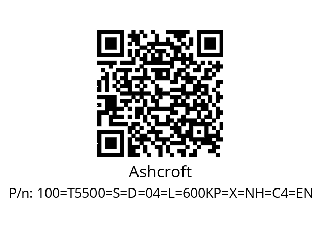   Ashcroft 100=T5500=S=D=04=L=600KP=X=NH=C4=EN