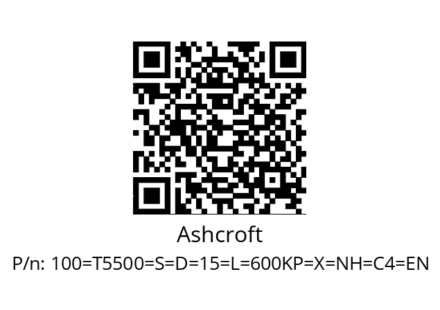   Ashcroft 100=T5500=S=D=15=L=600KP=X=NH=C4=EN