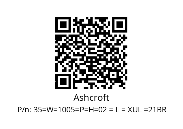   Ashcroft 35=W=1005=P=H=02 = L = XUL =21BR