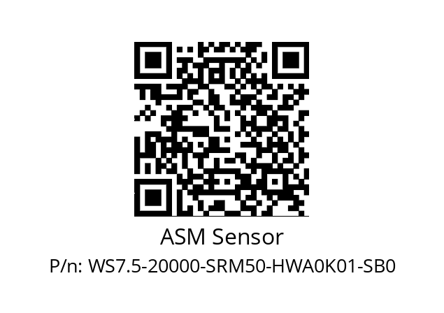   ASM Sensor WS7.5-20000-SRM50-HWA0K01-SB0