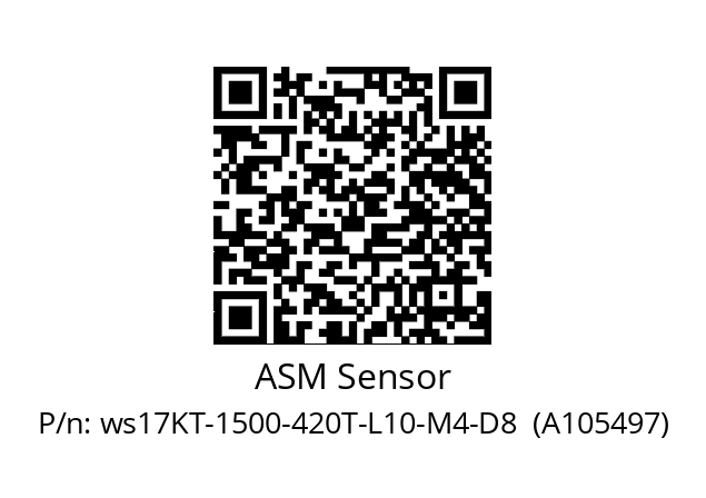   ASM Sensor ws17KT-1500-420T-L10-M4-D8  (A105497)