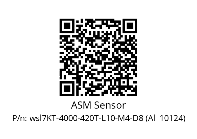   ASM Sensor wsl7KT-4000-420T-L10-M4-D8 (Al  10124)